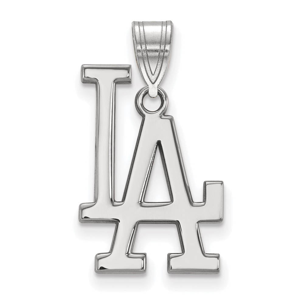 Sterling Silver Rhodium Plated MLB Los Angeles Dodgers Large Pendant
