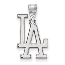 Sterling Silver Rhodium Plated MLB Los Angeles Dodgers Large Pendant