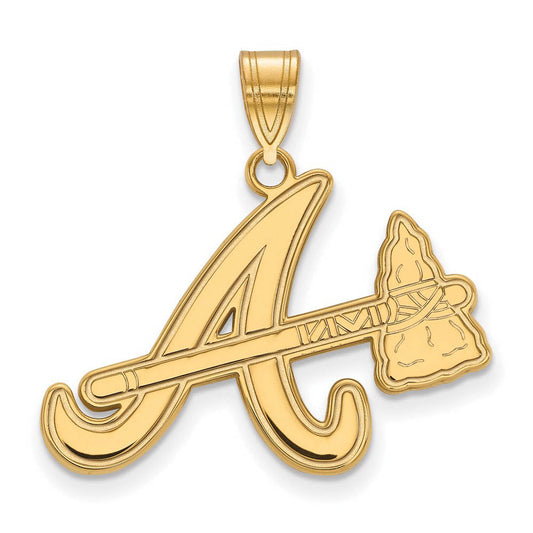 14K Gold Plated Silver MLB Atlanta Braves LG Pendant