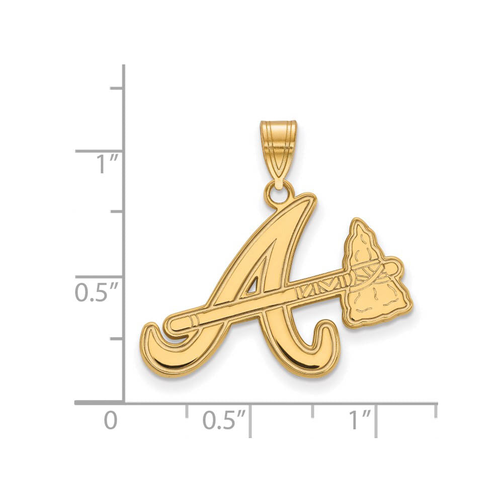 14K Gold Plated Silver MLB Atlanta Braves LG Pendant