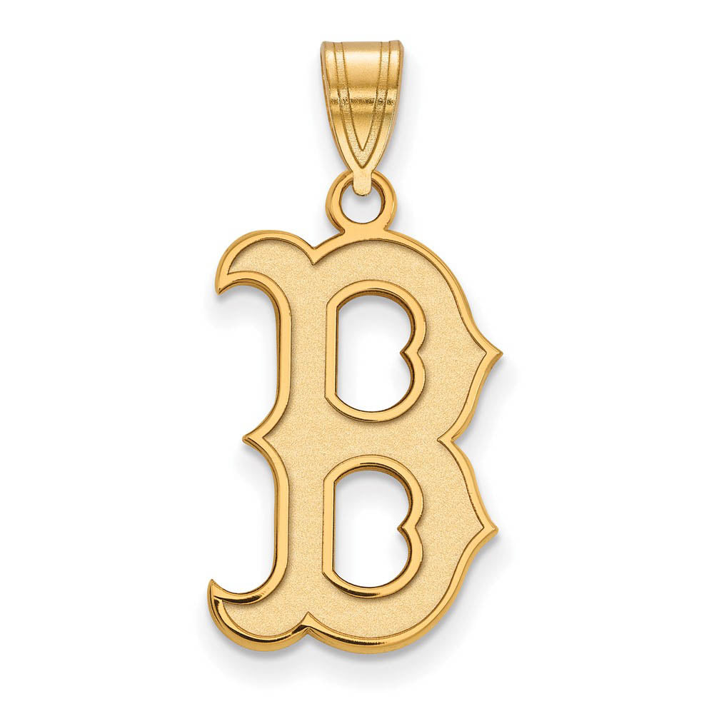 14K Gold Plated Silver MLB Boston Red Sox Large Letter B Pendant