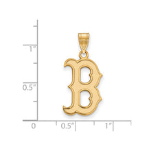 14K Gold Plated Silver MLB Boston Red Sox Large Letter B Pendant