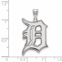 Sterling Silver MLB Detroit Tigers Letter D Extra Large Pendant