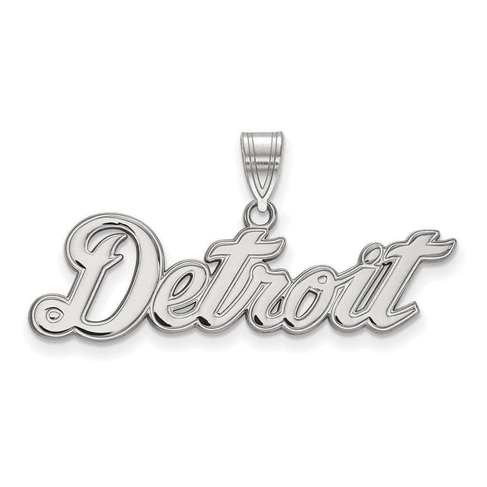 Sterling Silver MLB Detroit Tigers Large Script Pendant