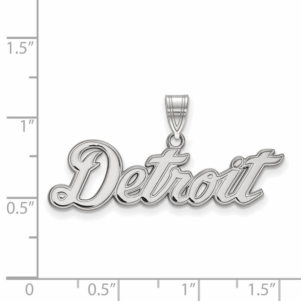 Sterling Silver MLB Detroit Tigers Large Script Pendant