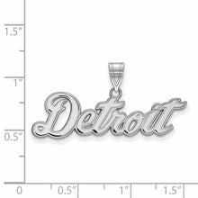 Sterling Silver MLB Detroit Tigers Large Script Pendant