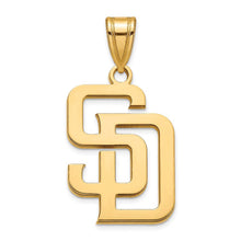 14K Gold Plated Silver MLB San Diego Padres Letters S-D Large Pendant