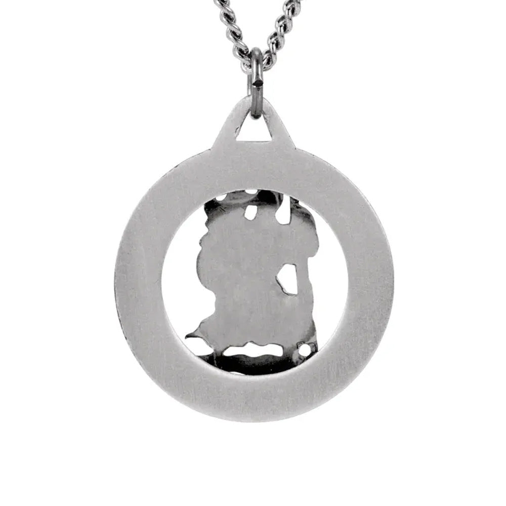 Sterling Silver 25mm St. Christopher Medal Necklace, 24 Inch