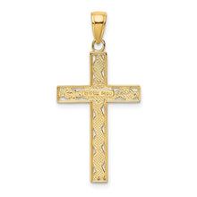 14k Yellow Gold, Rope, Latin Cross Pendant