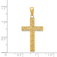 14k Yellow Gold, Rope, Latin Cross Pendant