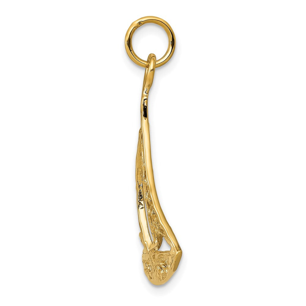 14k Yellow Gold Cutout Sailboat Pendant