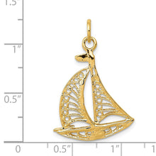 14k Yellow Gold Cutout Sailboat Pendant
