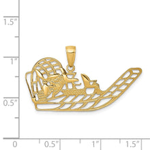 14k Yellow Gold Open Airboat Pendant