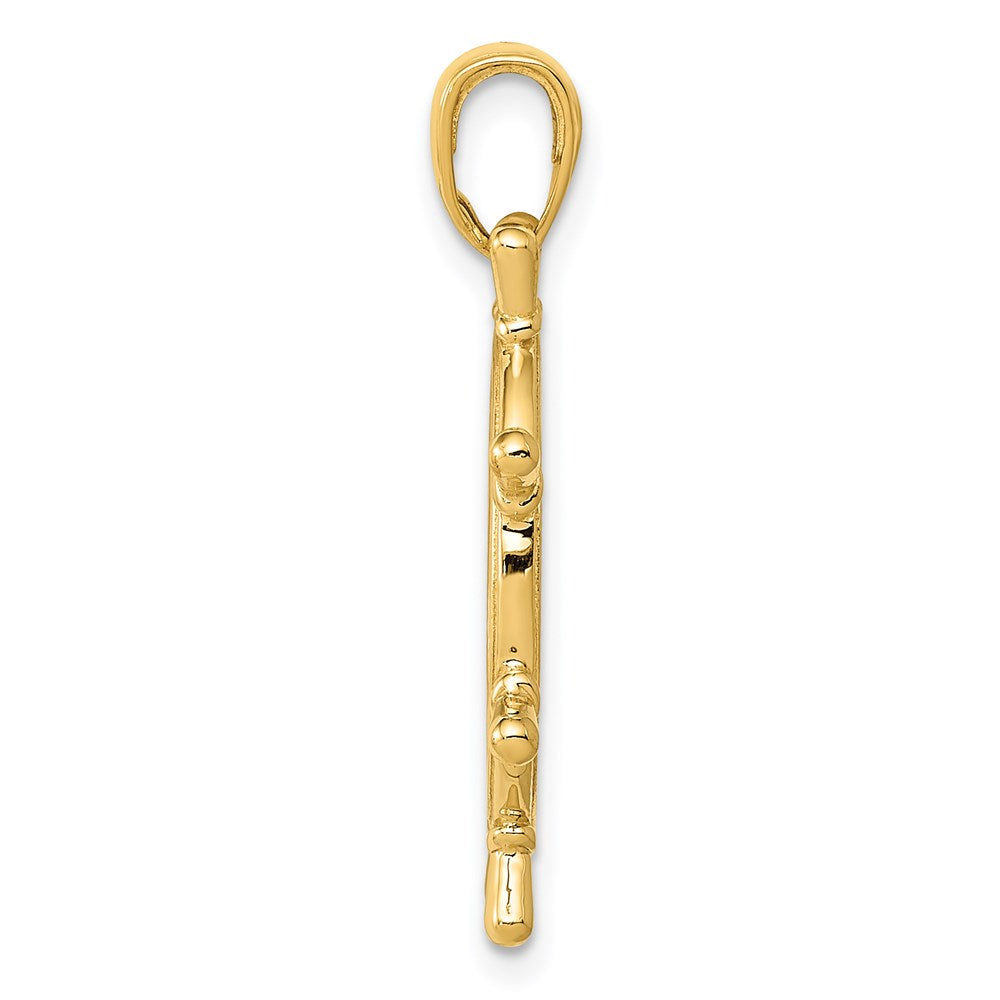 14k Yellow Gold 3Dimensional Ship's Wheel Pendant
