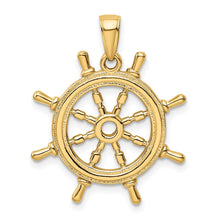 14k Yellow Gold 3Dimensional Ship's Wheel Pendant