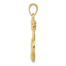 14k Yellow Gold Admiralty Anchor with Rope Pendant