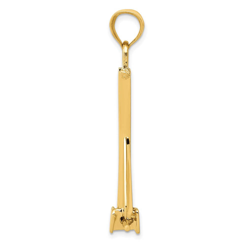 14k Yellow Gold 3D Moveable Danforth Anchor Pendant