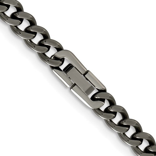 Men's 7.5mm Titanium Polished Classic Curb Chain Necklace