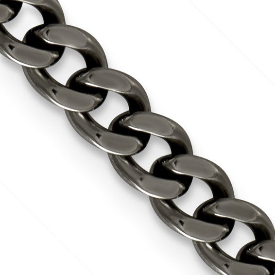 Men's 7.5mm Titanium Polished Classic Curb Chain Necklace