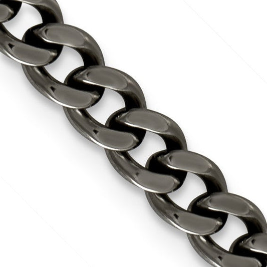 Men's 7.5mm Titanium Polished Classic Curb Chain Necklace