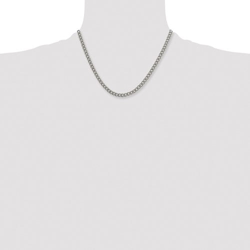 5.5mm Dark Gray Titanium Classic Polished Curb Chain Necklace