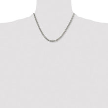 5.5mm Dark Gray Titanium Classic Polished Curb Chain Necklace