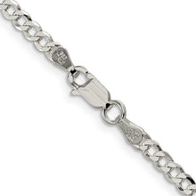 4mm, Sterling Silver, Solid Beveled Curb Chain Necklace