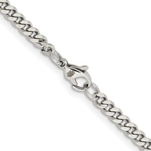 4mm Stainless Steel Heavy Flat Curb Chain Necklace